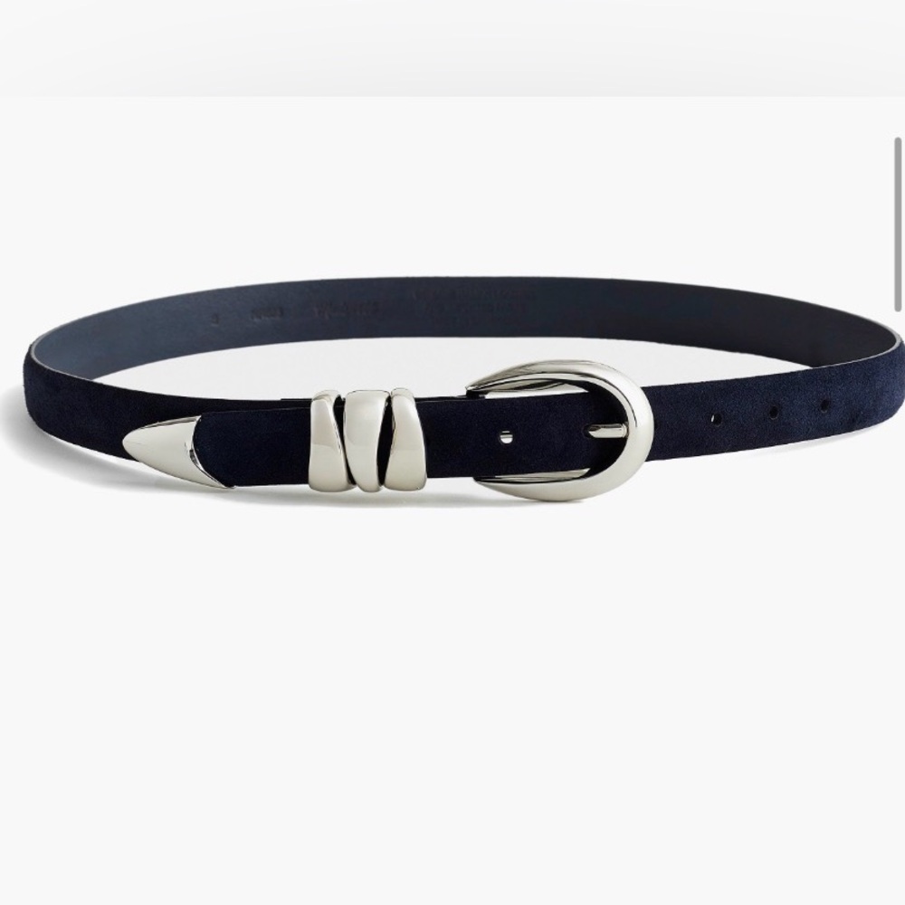 ❌SOLD❌ Madewell Triple Keeper French Navy Blue Suede Leather Belt M Medium $68